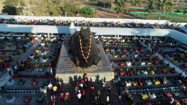 Kolar India February 2020 공중에서 사람들 Cotilingeshwara Temple Kolar 축복을 — 비디오
