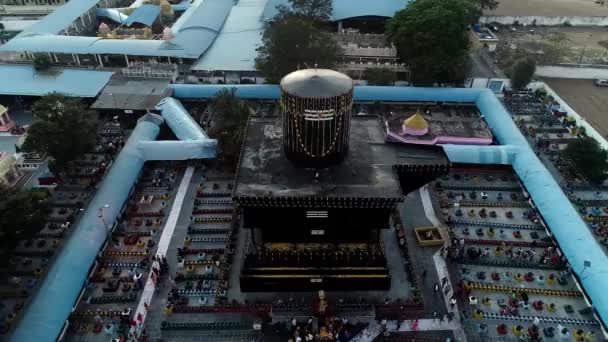 Kolar India February 2020 Aerial Topdown View Huge Shivalinga Kotilingeshwara — Stock Video