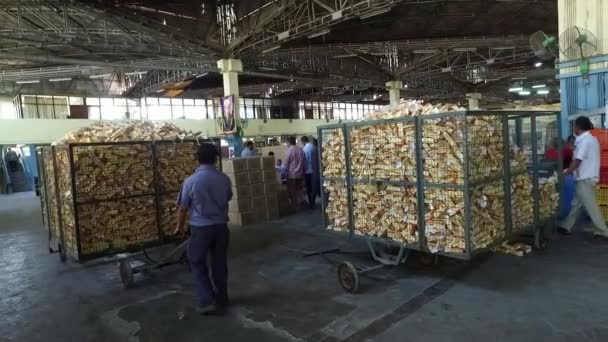 Bangalore Indie Duben 2016 Pracovník Tahající Síťku Naplněnou Krabicemi Mýdla — Stock video