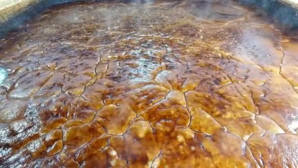 Basis Sabun Mentah Mendidih Pada Suhu Tinggi Dalam Boiler Sabun — Stok Video