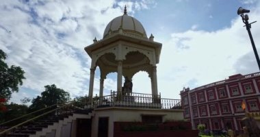 Mysore,India-June 20,2016:View of the philosopher basavanna sculpture in the memorial circle in Mysore during sunny day