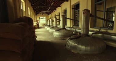 Industrial storage tanks or boilers installed inside the oil manufacturing factory