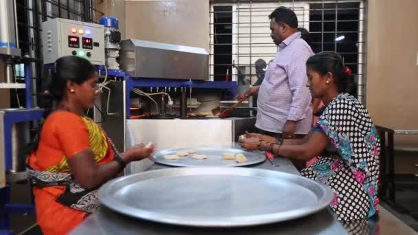 Kaiwara Chikkaballapura India January 2017 Overview Process Chapati Flat Bread — Vídeo de Stock