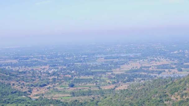 Wide Endless Nature View Top Nandi Hills Mountain Sunny Day — Stockvideo