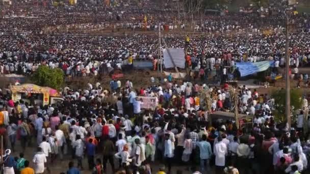 Vijayanagara India February 2023 Wide View Huge Crowd Gathered Hindu — Stockvideo