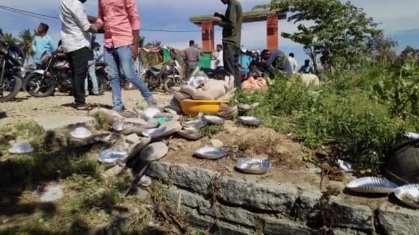 Chikkaballapur India January 2023 Religious Event People Threw Food Ground — Stok video