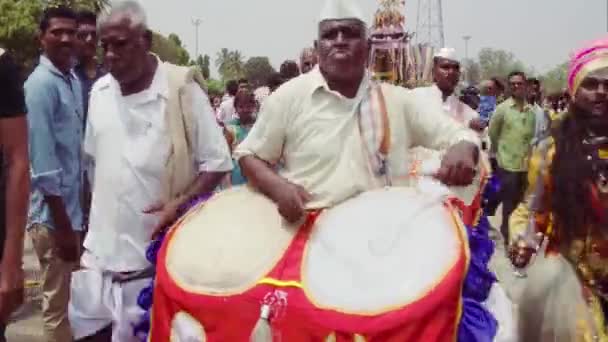 Yediyur Tumakuru India May 2018 Group Artists Performing Chariot Procession — Stok video