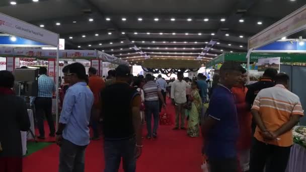 Bangalore Índia Janeiro 2023 Vista Pessoas Reunidas Durante Uma Feira — Vídeo de Stock