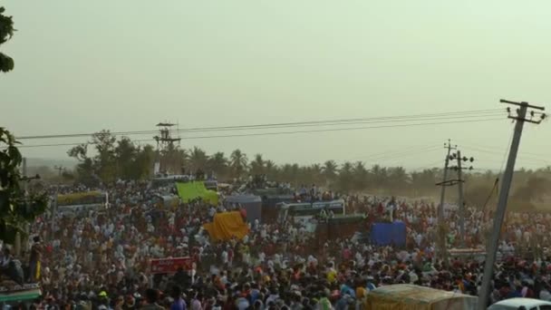 Vijayanagara Hindistan Şubat 2023 Hindu Dini Festivali Sırasındaki Kalabalık Toplanmasına — Stok video
