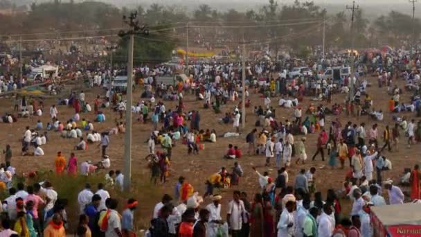 Vijayanagara Hindistan Şubat 2023 Büyük Bir Kalabalık Hindu Dini Etkinliği — Stok video