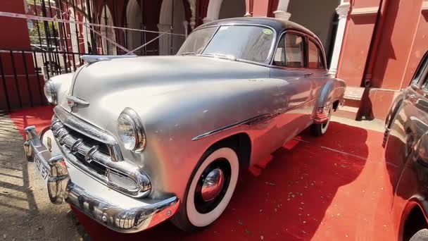 Бангалор Индия Февраля 2023 Классические Винтажные Автомобили Представлены Выставке Cars — стоковое видео