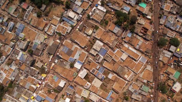Aerial Top View Indian Village Old Buildings Roads Hindu Religious — Vídeo de stock