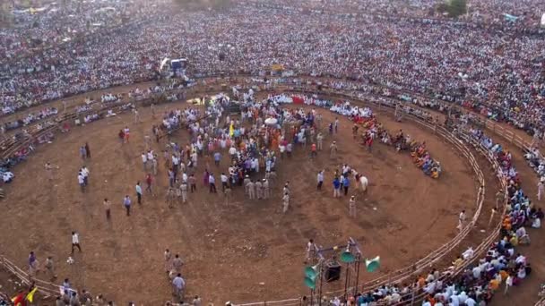 Vijayanagara India February 2023 Aerial View Massive Crowd Gathered Hindu — Stock video