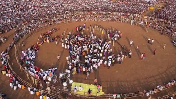 Vijayanagara India February 2023 Aerial View Massive Crowd Gathered Hindu — 图库视频影像