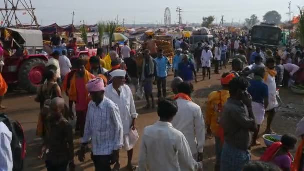 Vijayanagara India February 2023 View Crowds People Gathering Annual Hindu — Stockvideo