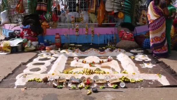 Vijayanagara Hindistan Şubat 2023 Bir Dini Festival Sırasında Tapınakta Hindu — Stok video