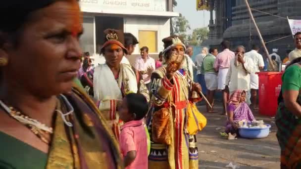 Vijayanagara Indien Februar 2023 Eine Ansicht Von Frauen Speziellen Kostümen — Stockvideo