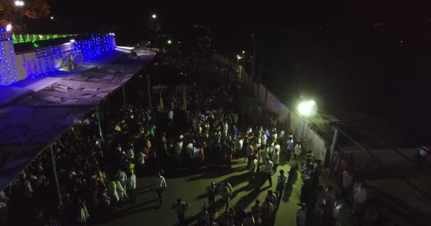 Chamarajanagara India Ottobre 2016 Veduta Aerea Una Folla Riunita Tempio — Video Stock
