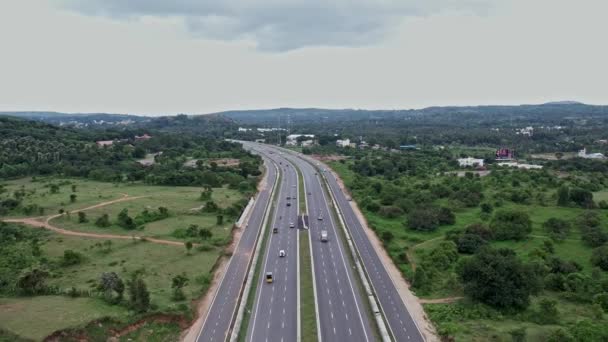 Letecký Pohled Dopravní Tok Pravidelného Dne Nad Mysore Bangalore Staré — Stock video