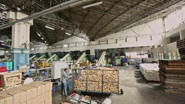 Bangalore India April 2016 Wide Shot Indian Workers Production Line — Stock Video