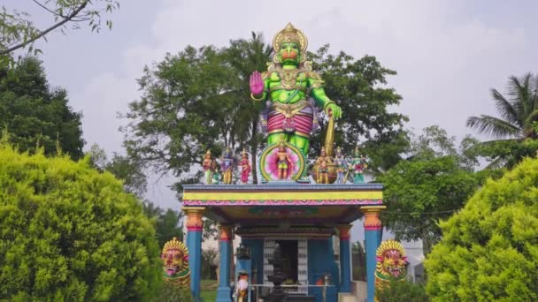 Bangalore Hindistan Mayıs 2023 Hint Mitolojik Tanrısı Lord Hanuman Tapınaktaki — Stok video