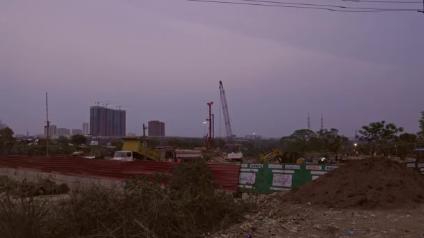 Bangalore Ινδία Μάιος 2023 Μια Ευρεία Άποψη Του Εργοταξίου Γερανούς — Αρχείο Βίντεο