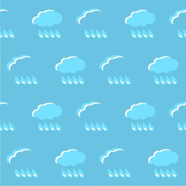 Blue Cloud Raindrop Blue Seamless Pattern Stock Vector Illustration Para — Fotografia de Stock