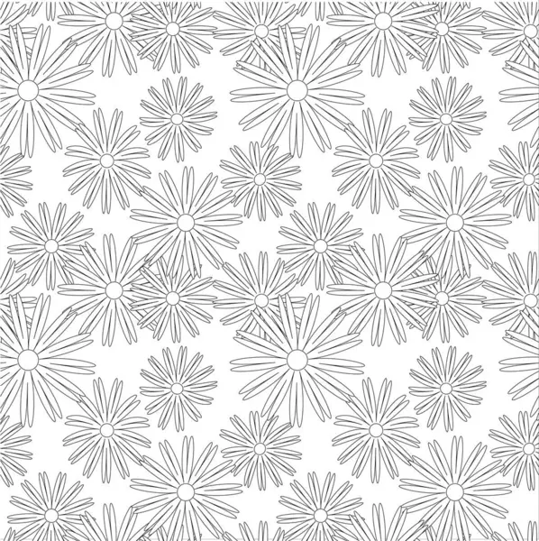 stock image Monochrome seamless floral outline pattern stock vector illustration for web, for print, for fabric print