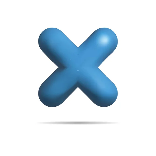 Blue Cross Render Icon Design Element Web Applications Printing Vector — Stock Vector