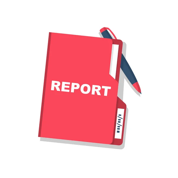 Paper Folder Pen Folder Report Documents Vector Illustration Flat Design — 스톡 벡터