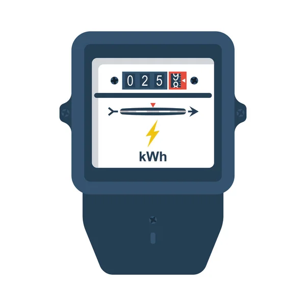 Electric Power Meter Electricity Counter Energy Meter Vector Illustration Flat — Image vectorielle