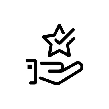 Best estimate icon. Black line icon. Appraisal quality. Rating and mark. Vector illustration flat design. Isolated on white background.