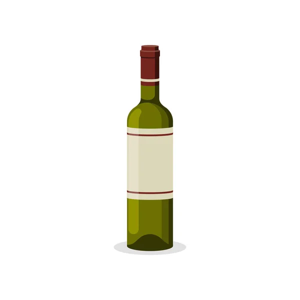 Een Fles Rode Wijn Toetje Tafel Zoete Wijn Alcoholische Dranken — Stockvector