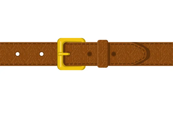 Cinturón Cuero Marrón Elemento Ropa Accesorio Elegante Cinturones Cuero Con — Vector de stock