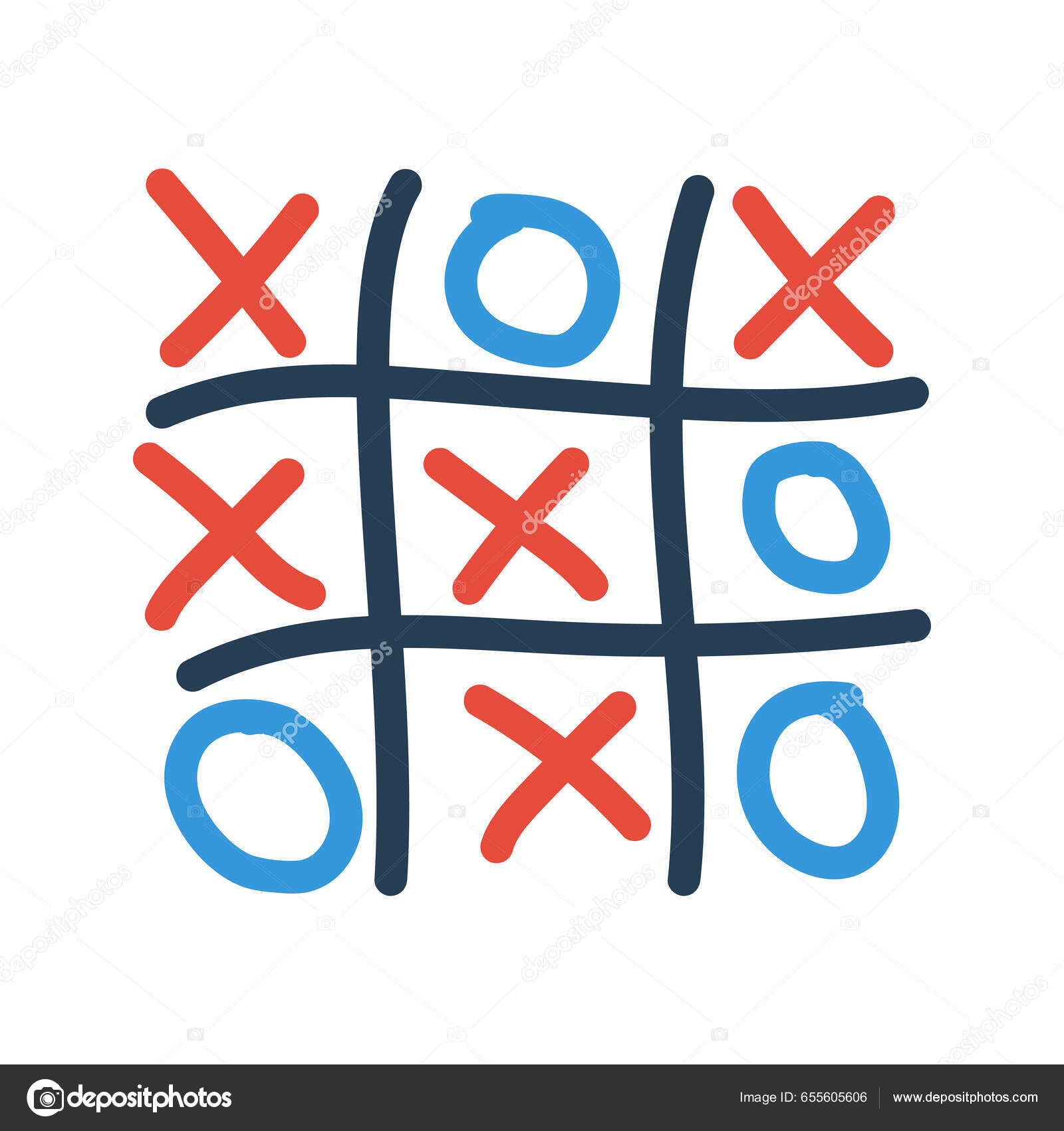 Tic Tac Toe Esboço Jogo Cruzado Zero Desenho Plano Ilustração imagem  vetorial de threecvet.gmail.com© 655605606