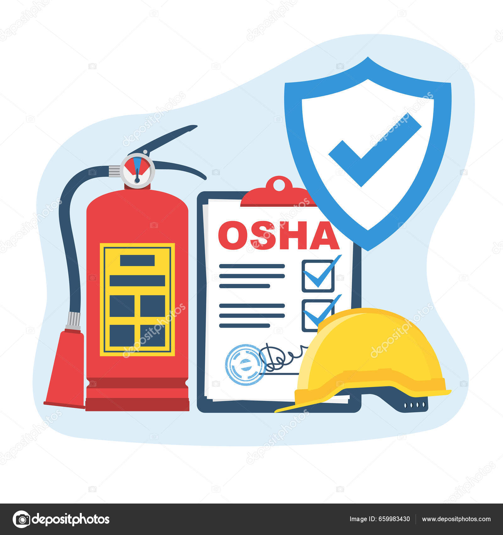 Safety Regulations Osha Concept Occupational Safety Health