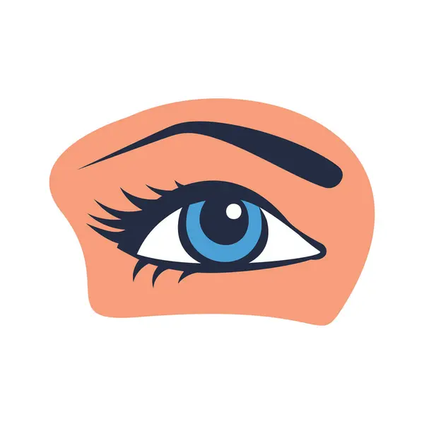 Kadın Gözü Eskiz Tarzında Güzel Boyalı Kadın Gözleri Veki Kaşı — Stok Vektör