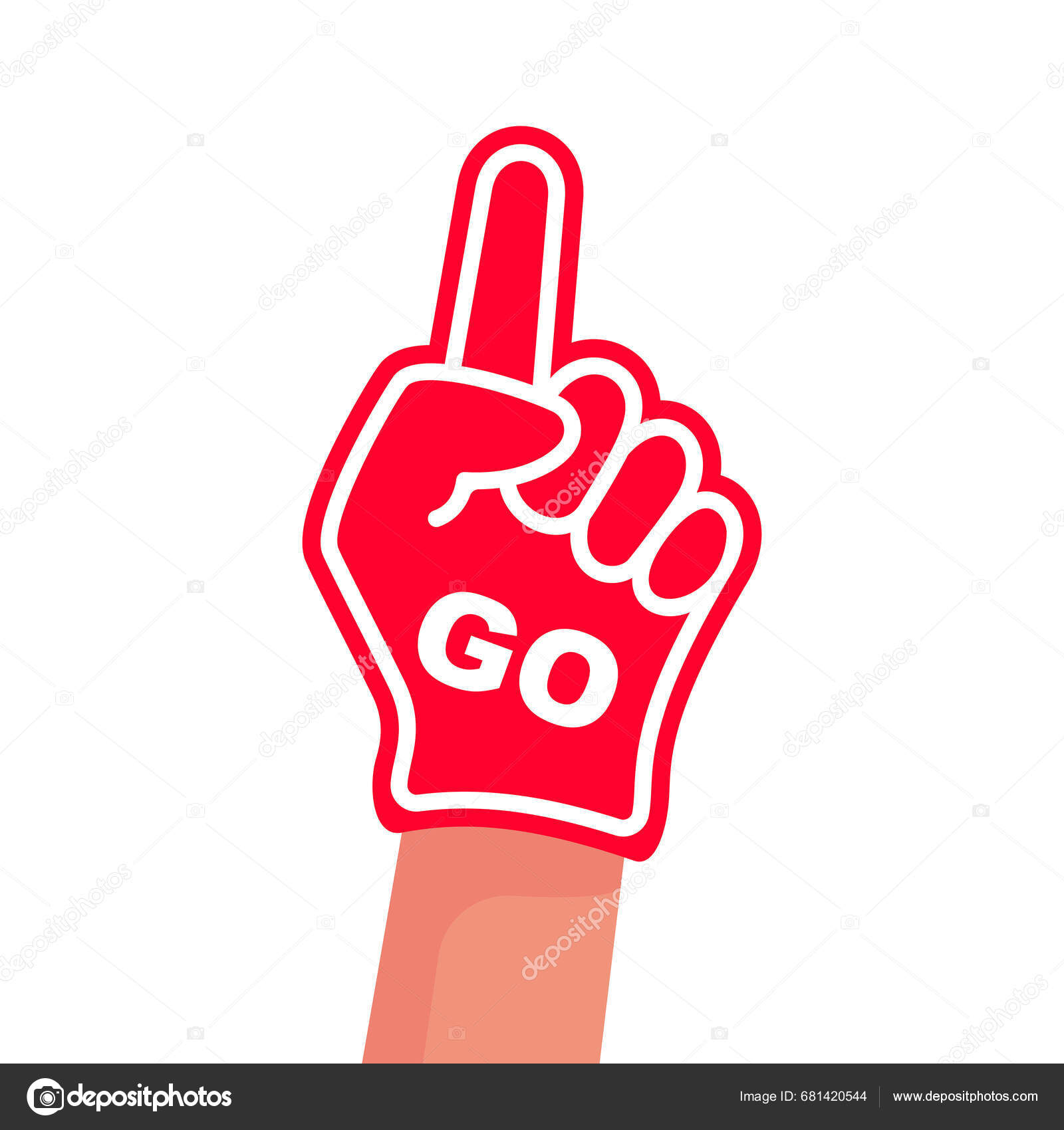 Victory hands symbol number one and best foam Vector Image