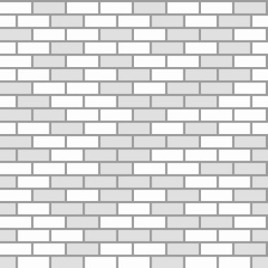 Eski taş yüzey. Beyaz gri, pürüzsüz tuğla duvar. Vektör çizimi düz tasarım. Grunge şablonu.