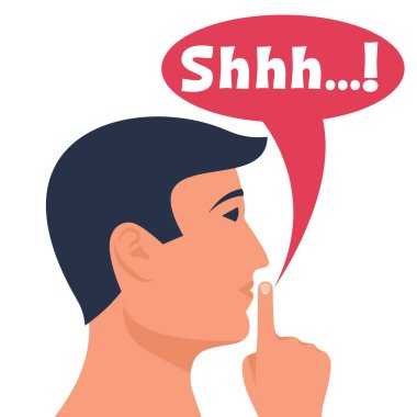 Dudaklarının yanında parmak olan bir adam 