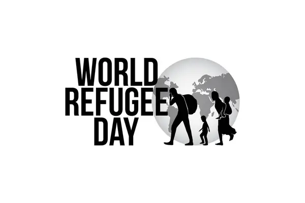 stock vector Refugee silhouette vectors and illustrations for world refugee day.