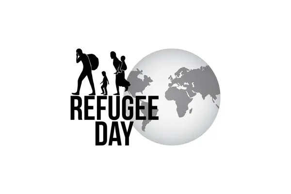 stock vector Refugee silhouette vectors and illustrations for world refugee day.