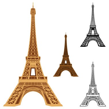 Eyfel Kulesi 'ni temsil eden bir dizi resim, grafik veya sembol