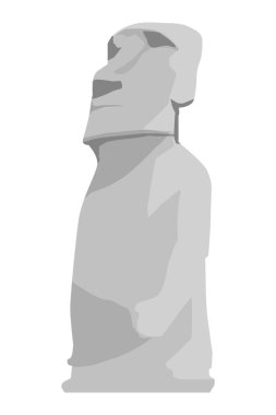 Moai vektörleri, ikonlar, klipart grafikleri ve arkaplan. Moai taşı heykeli pop sanat resmi.