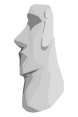 Moai vektörleri, ikonlar, klipart grafikleri ve arkaplan. Moai taşı heykeli pop sanat resmi.