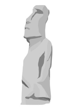 Moai vektörleri, ikonlar, klipart grafikleri ve arkaplan. Moai taşı heykeli pop sanat resmi.