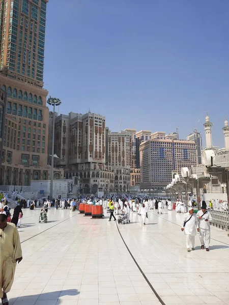Ein Schöner Blick Auf Den Außenhof Der Masjid Haram Und — Stockfoto