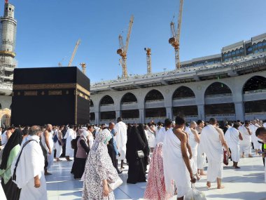 Pilgrims from all over the world are performing Tawaf in Masjid Al Haram in Mecca.