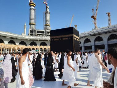 Pilgrims from all over the world are performing Tawaf in Masjid Al Haram in Mecca.