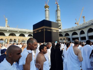 Pilgrims from all over the world are performing Tawaf in Masjid Al Haram in Mecca.